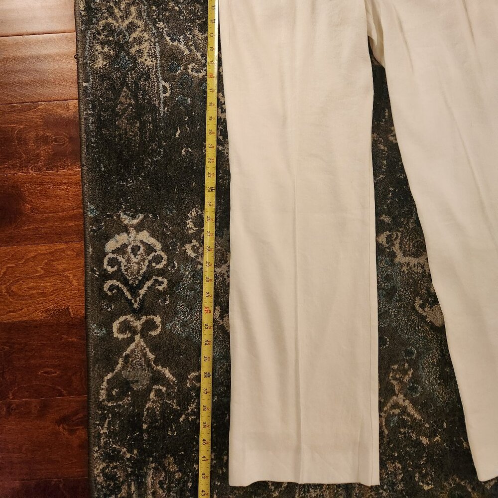 Cabi Everly Cream LINEN Blend Pants - Style # 813R - Size 12 - Picture 4 of 11